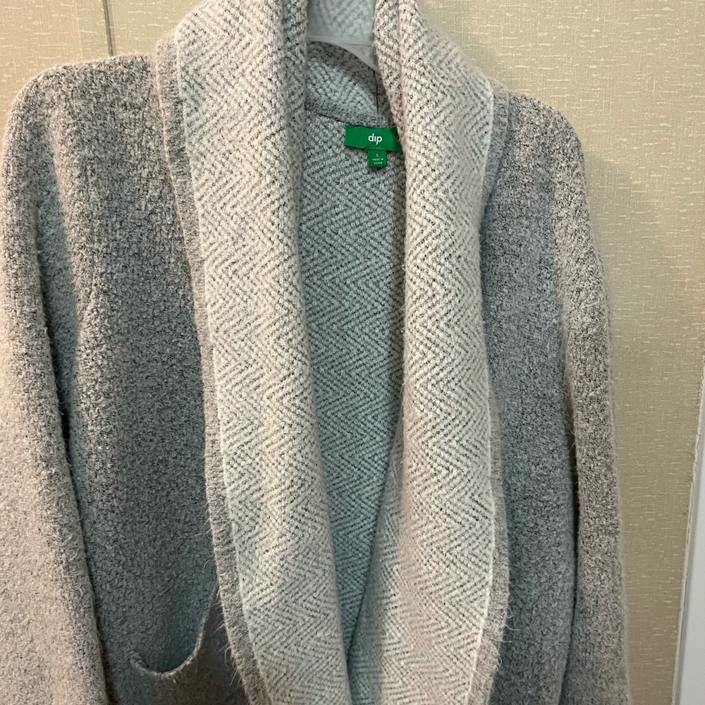 Grey cardigan sweater